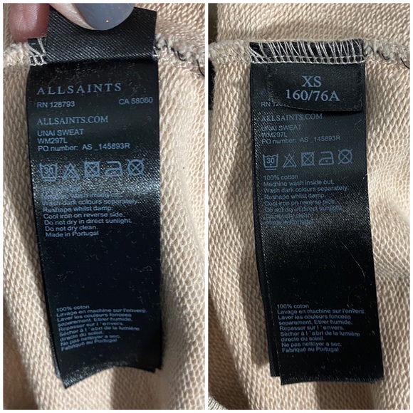 All Saints Unai Oversized Cold Shoulder Sweatshirt [P66] - Picture 7 of 7